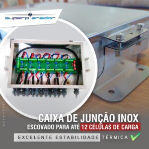 SP-04 Caixa de Junção Inox escovado para até 04 células de carga